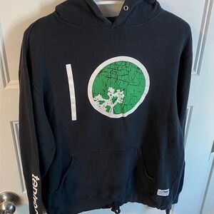 Tentree Black Hoodie with Green Tree Graphic